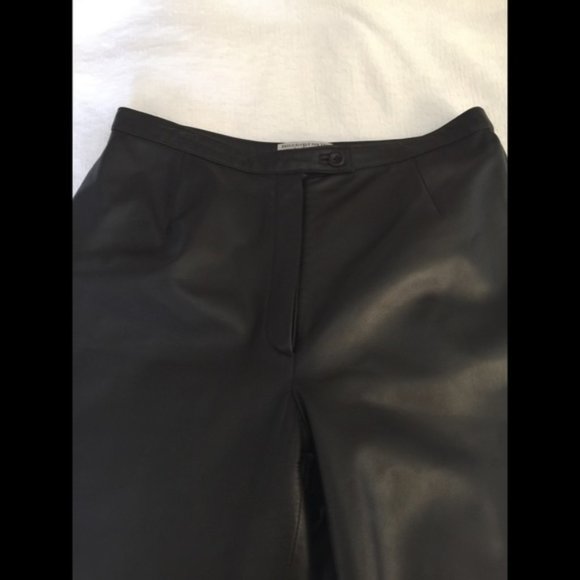 NWOT Brown REAL Leather Pants - Picture 3 of 3